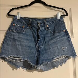 Levi 501 Frayed Jean Shorts